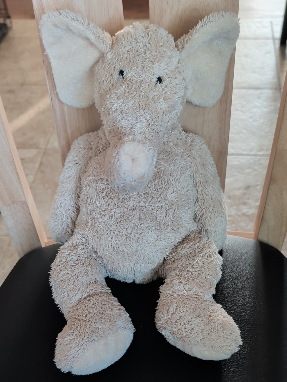 Pottery Barn Kids 16" Vintage Tan Nubby Plush Elephant EUC
